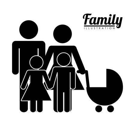 family silhouette design, vector illustration eps10 graphicのイラスト素材