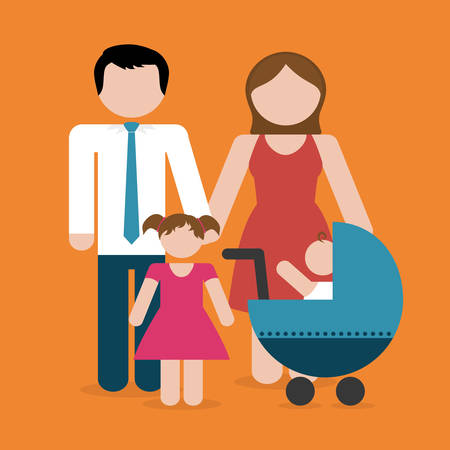 family silhouette designのイラスト素材