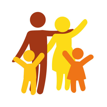 family silhouette designのイラスト素材