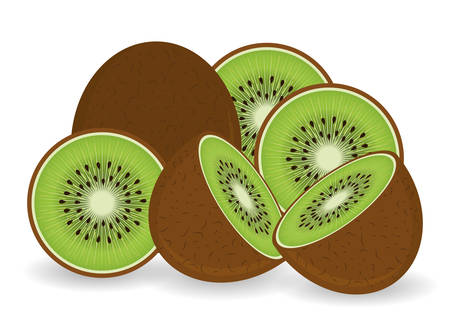 Illustration for Fruits design over white background, vector illustration. - Royalty Free Image