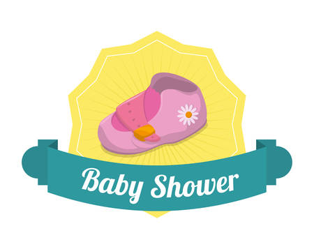 Baby shower design over white background, vector illustration.のイラスト素材
