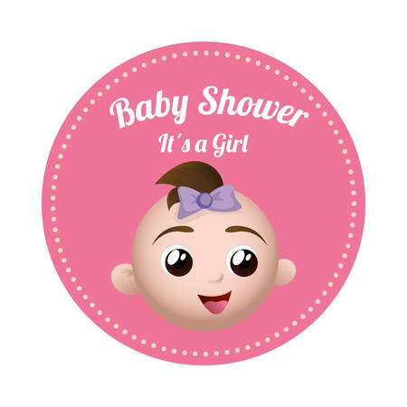 Baby shower design over white background, vector illustration.のイラスト素材