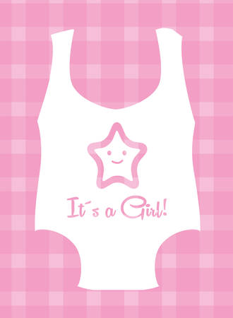 Baby shower design over pink background, vector illustration.のイラスト素材