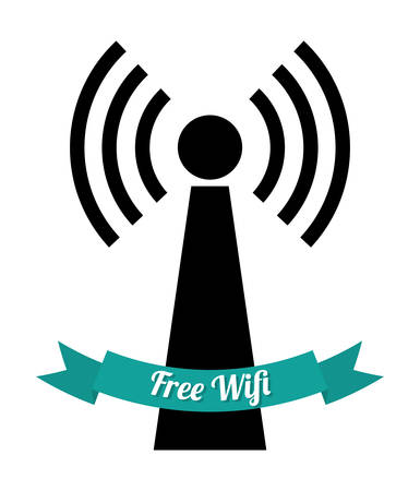 Wi-fi design over white background, vector illustration.のイラスト素材