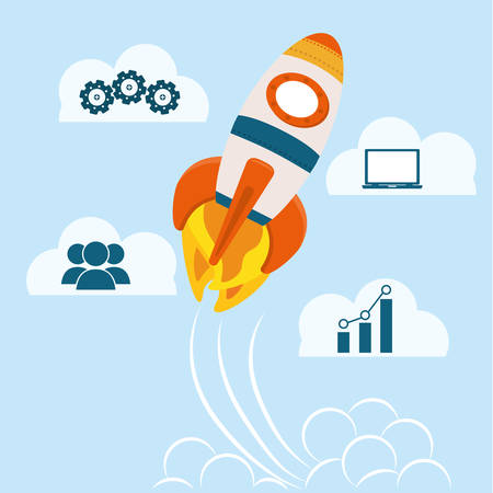 Business design over blue background, vector illustration.のイラスト素材