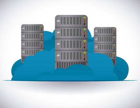 Cloud computing servers design over white backgroundのイラスト素材