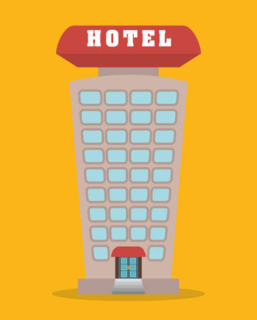 Hotel design over yellow backgroundのイラスト素材