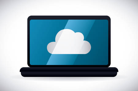 Cloud computing design over white backgroundのイラスト素材