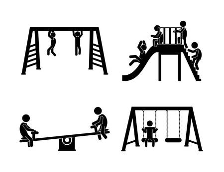 Children in Park design over white backgroundのイラスト素材