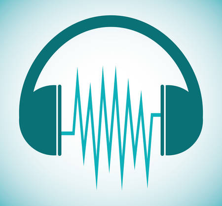 Sound design over blue background, vector illustration.のイラスト素材