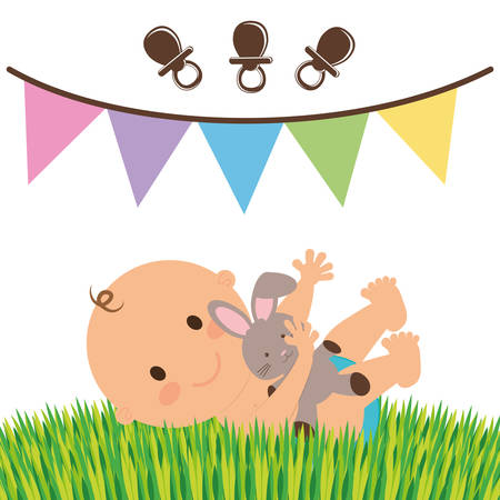 Baby design over white backgroundのイラスト素材