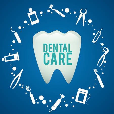 Dental design over blue background,vector illustration.のイラスト素材