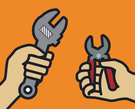 Tools design over orange background, vector illustration.のイラスト素材