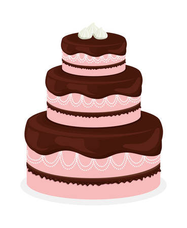 Cake design over white background, vector illustration.のイラスト素材