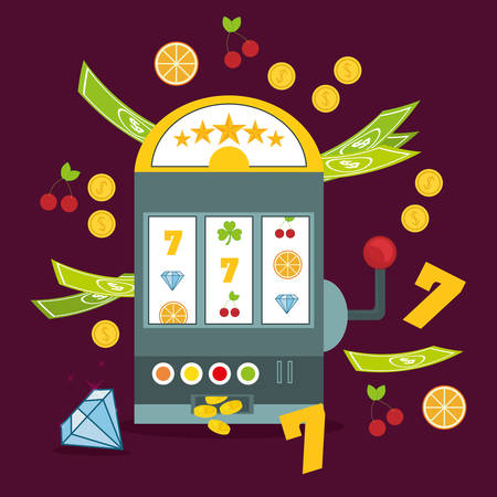 Casino design over red background, vector illustration.のイラスト素材