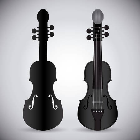 Violin design over gray background, vector illustration.のイラスト素材
