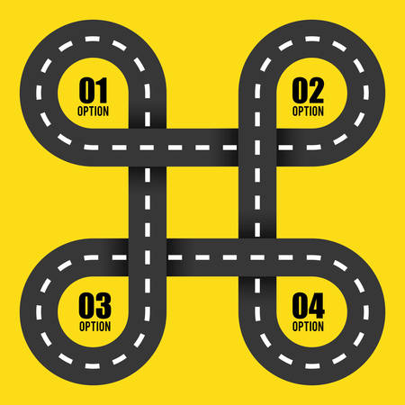Road design over yellow background, vector illustration.のイラスト素材