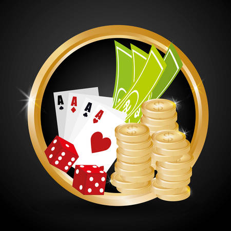 Casino design over white background, vector illustration.のイラスト素材