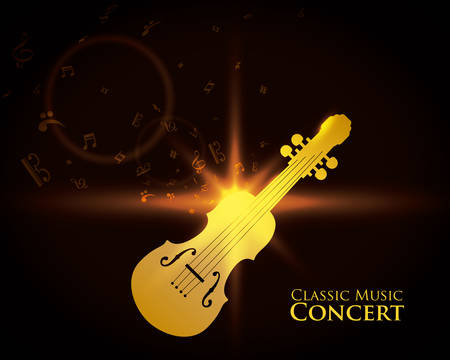 Violin design over black background, vector illustration.のイラスト素材