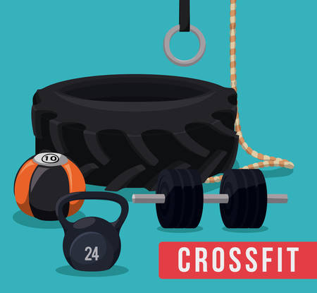 Fitness design over blue background, vector illustration.のイラスト素材