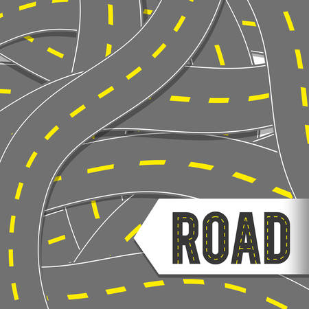 Road design over gray background, vector illustration.のイラスト素材