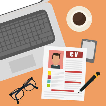 Human resources design over orange background, vector illustration.のイラスト素材