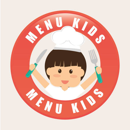 Kids menu design over white background, vector illustration.のイラスト素材