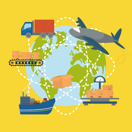 Delivery design over yellow background, vector illustration.のイラスト素材