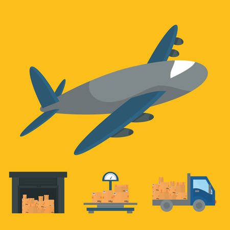 Delivery design over yellow background, vector illustration.のイラスト素材