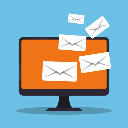 Email marketing  design over blue background, vector illustration.のイラスト素材