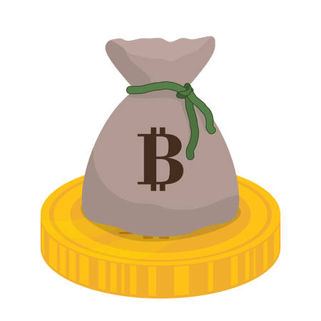 Bitcoin design over white background, vector illustration.のイラスト素材