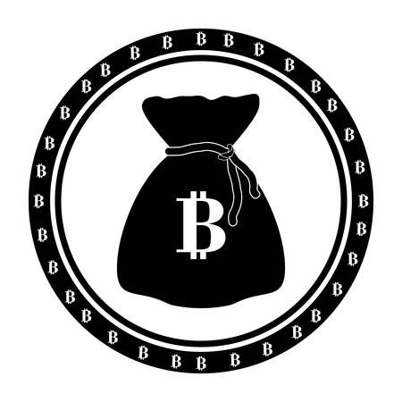 Bitcoin design over white background, vector illustration.のイラスト素材