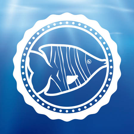 Fish design over blue background, vector illustration.のイラスト素材