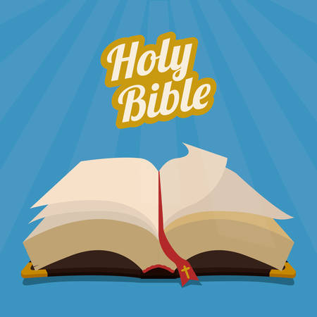 Holy bible design over blue background, vector illustration.のイラスト素材