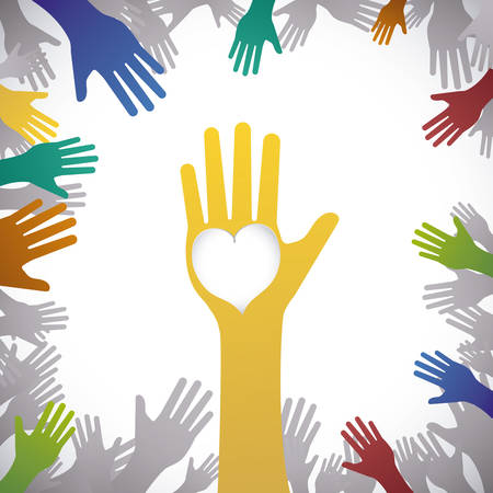 Volunteer design over white background, vector illustration.のイラスト素材