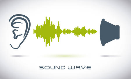 Sound design over white background, vector illustration.のイラスト素材