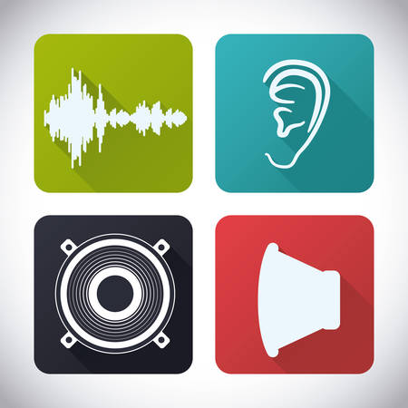 Sound design over white background, vector illustration.のイラスト素材