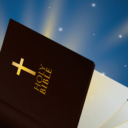 Holy bible design over space background, vector illustration.のイラスト素材