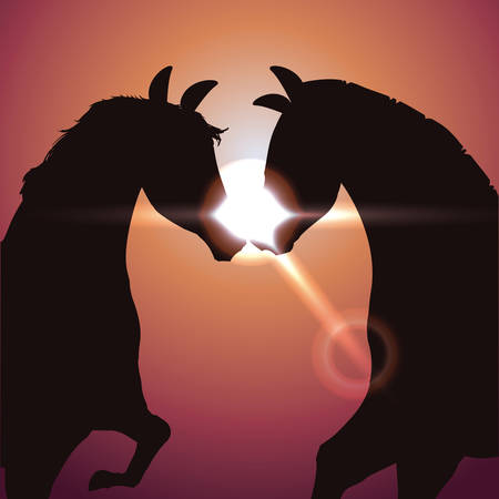 Horse design over sunshine background, vector illustration.のイラスト素材