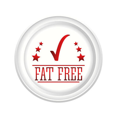 Low fat free label design, vector illustration.のイラスト素材