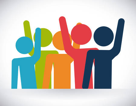 Volunteer design over white background, vector illustration.のイラスト素材