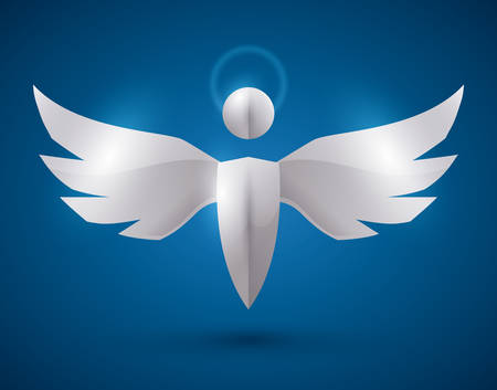 Angel design over blue background, vector illustration,のイラスト素材