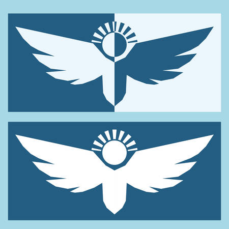 Angel design over blue background, vector illustration,のイラスト素材