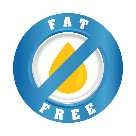 Low fat free label design, vector illustration.のイラスト素材
