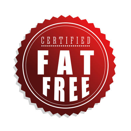Low fat free label design, vector illustration.のイラスト素材