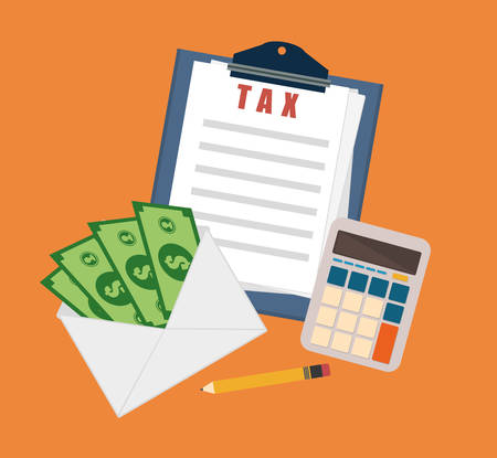 Money design over orange background, vector illustration.のイラスト素材