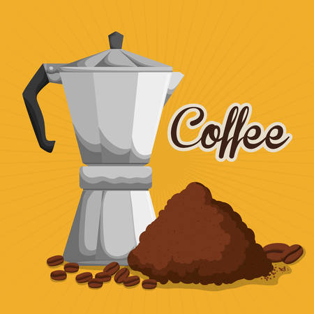Coffee design over yellow background, vector illustration.のイラスト素材