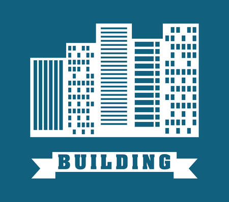 Urban design over blue background, vector illustration.のイラスト素材