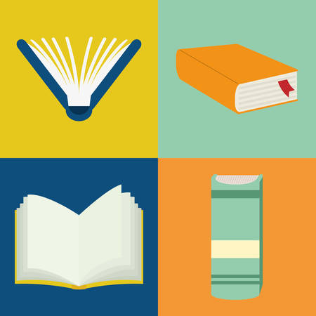 Books design over colorful background, vector illustration.のイラスト素材