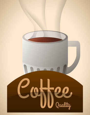 Coffee design over beige background, vector illustration.のイラスト素材